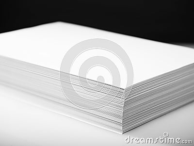 Stack of white printer and copier paper Stock Photo