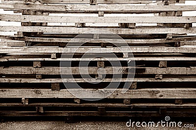 Stack of wood pallets Stock Photo