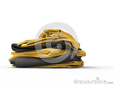 Stack of yellow and black sheets Stock Photo