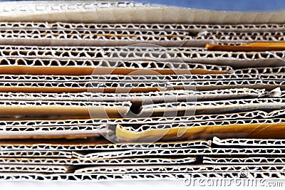 Stacked Cardboard Recycling Boxes In A Pile corrugated box diagonal close up stock photo copy space Paper cardboard, corrugated ca Stock Photo