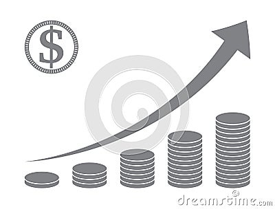 Stacked coins graph Stock Photo