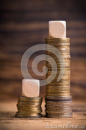 Stacked coins Stock Photo