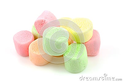 Stacked colorful marhsmallows Stock Photo
