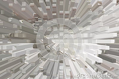 Stacked columns with random heights - many long square cube blocks in matching pastel duce colors seen from above - suitable for b Stock Photo
