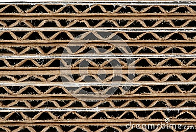 Stacked corrugated cardboard boxes macro Stock Photo