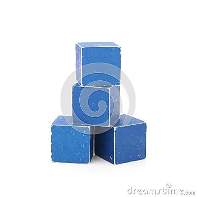 Stacked cubes isolated on white background Stock Photo