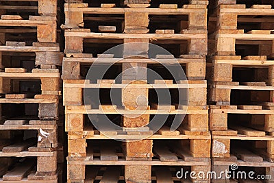 Stacked Euro pallets Stock Photo