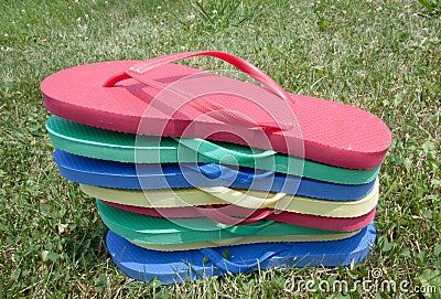Stacked Flip-flops Stock Photo