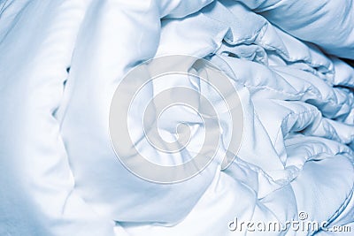 Stacked folded warm winter blanket close up Stock Photo