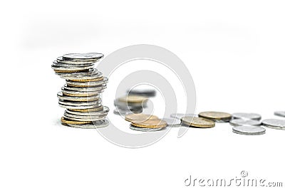 Stacked gold coins, financial concept. Stock Photo