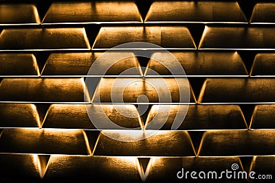 Stacked goldbars Stock Photo