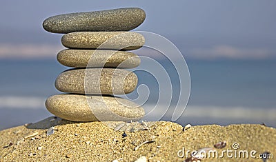 Stacked pebbles Stock Photo