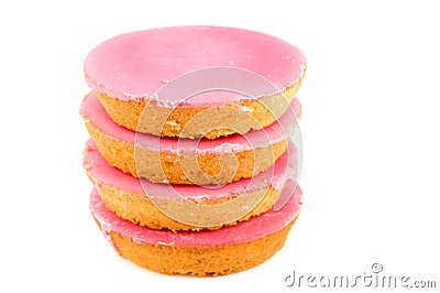 Stacked pink cakes Stock Photo