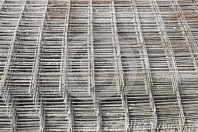 Stacked rebar grids Stock Photo