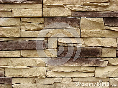 Stacked stone facade Stock Photo