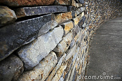 Stacked stone wall Stock Photo