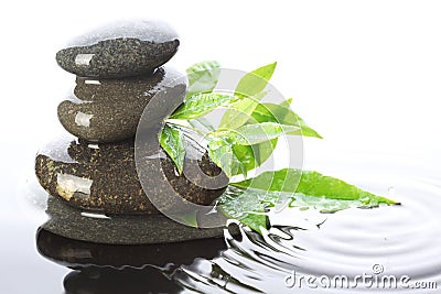 Stacked stones in water Stock Photo