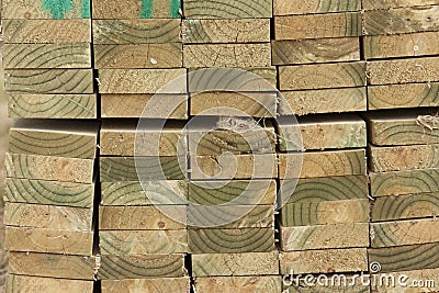 Stacked timber planks Stock Photo