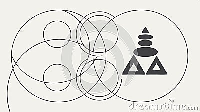 Stacked triangles zen, minimalist balance symbol vector design Generative AI Vector Illustration
