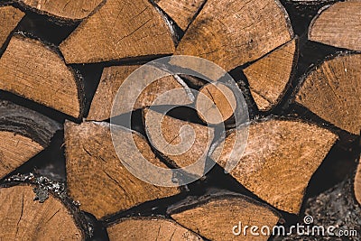 Stacked wood logs ontop of each other backround Stock Photo