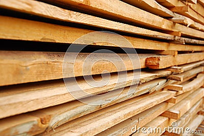 Stacked wooden boards Stock Photo