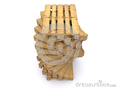 Stacked wooden pallets Stock Photo