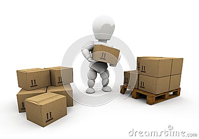 Stacking boxes Stock Photo