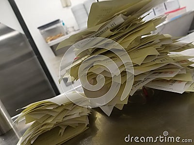 Stacking Paper Meal Makers Stock Photo