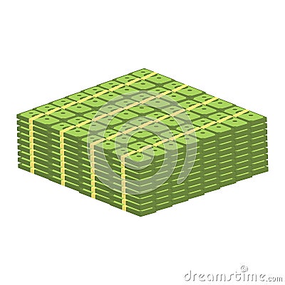 Stacks of cash vector on white background. Vector Illustration