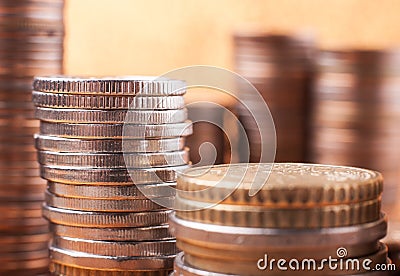 Stacks of coins Stock Photo