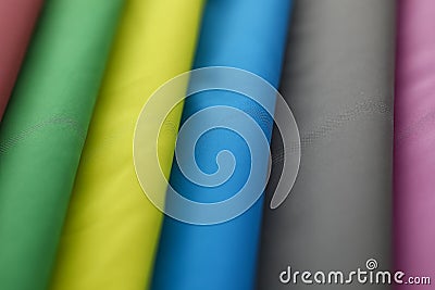 Stacks of colorful clothes Stock Photo