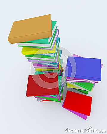 Stacks of coloured books Stock Photo
