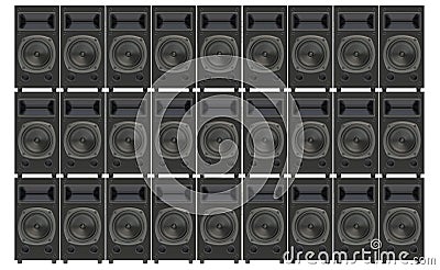 Stacks concert loudspeakers Stock Photo