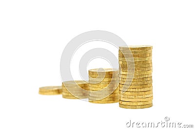 Stacks of gold coins () Stock Photo