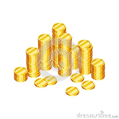 Stacks of gold coins Vector Illustration