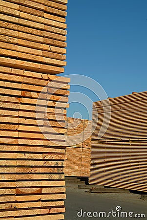 Stacks of lumber Stock Photo