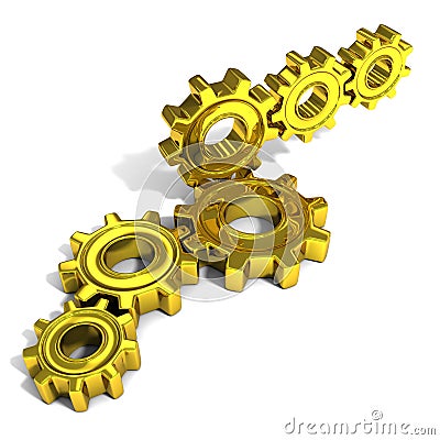 Stacks of metal gear wheels Stock Photo