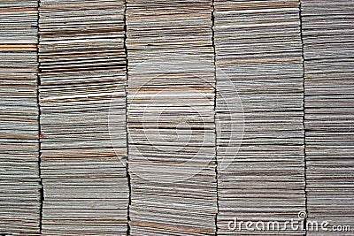 Stacks of old paper diapositive slides Stock Photo