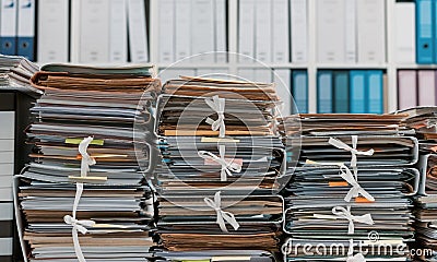 Stacks of paperwork in the office Stock Photo