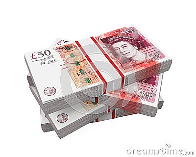 Stacks of 50 Pound Banknotes Editorial Stock Photo