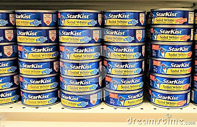 Stacks of Starkist Tuna cans Editorial Stock Photo