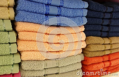 Stacks of towels Stock Photo