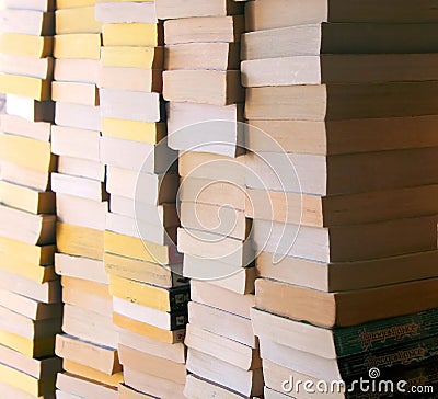 Stacks of Used Books Stock Photo