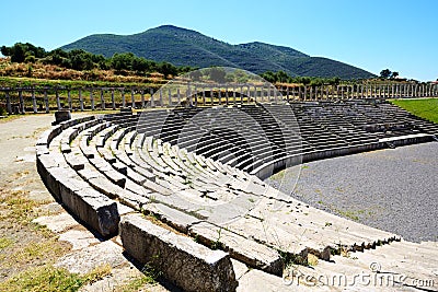 The stadium in ancient Messene Stock Photo