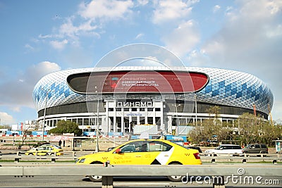 Stadium `Dynamo`.``VTB arena-Central stadium `Dynamo` named after Lev Yashin`. Moscow. Editorial Stock Photo