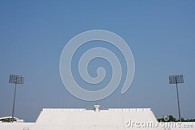 Stadium, and fire pots. Stock Photo