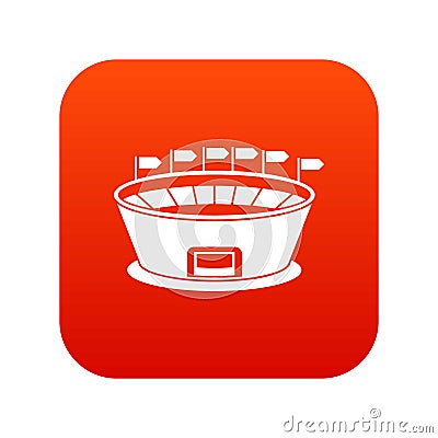 Stadium icon digital red Vector Illustration