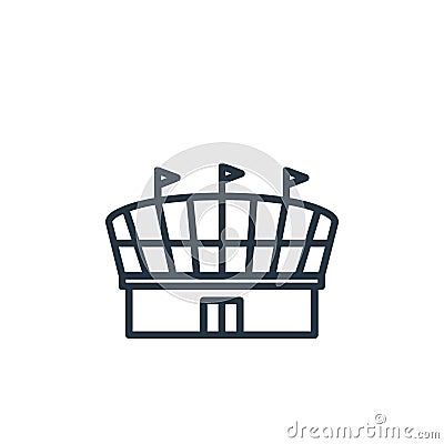 stadium icon vector from building concept. Thin line illustration of stadium editable stroke. stadium linear sign for use on web Vector Illustration