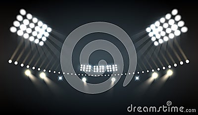 Stadium Lights Background Vector Illustration