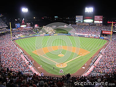 Stadium lights at a ballpark Editorial Stock Photo